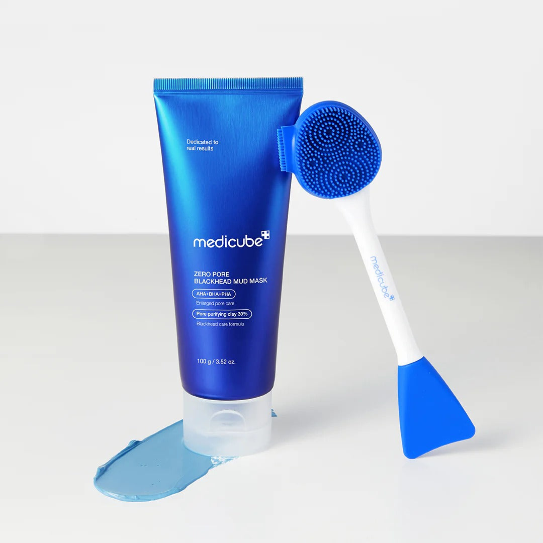 medicube Zero Pore Blackhead Mud Facial Mask - Skin Cooling & Pore Tightening - 3 Minute Quick Dry Formula with AHA, BHA, PHA, and Pore-Purifying Clay - Korean Mud Mask 3.52 oz 2-Pack