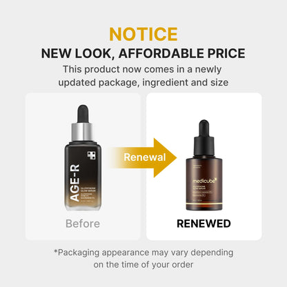 Medicube AGE-R Glutathione Glow Serum - Antioxidant & Elasticity Care Serum for 24Hr Pure Radiance, Korean Glass Glow Skin, Daily Use for Youthful Skin, Korean Skincare  2-Pack