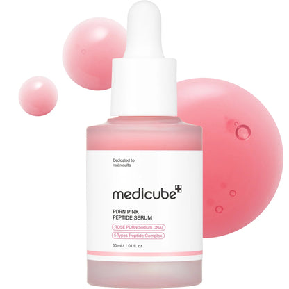 medicube PDRN Pink Peptide Serum with Salmon DNA | Pink Glow Serum with Peptides & Niacinamide for Hydration & Firm-Looking Skin | Uneven Tone Care | Korean Skincare, 1.01 fl. Oz 2-Pack
