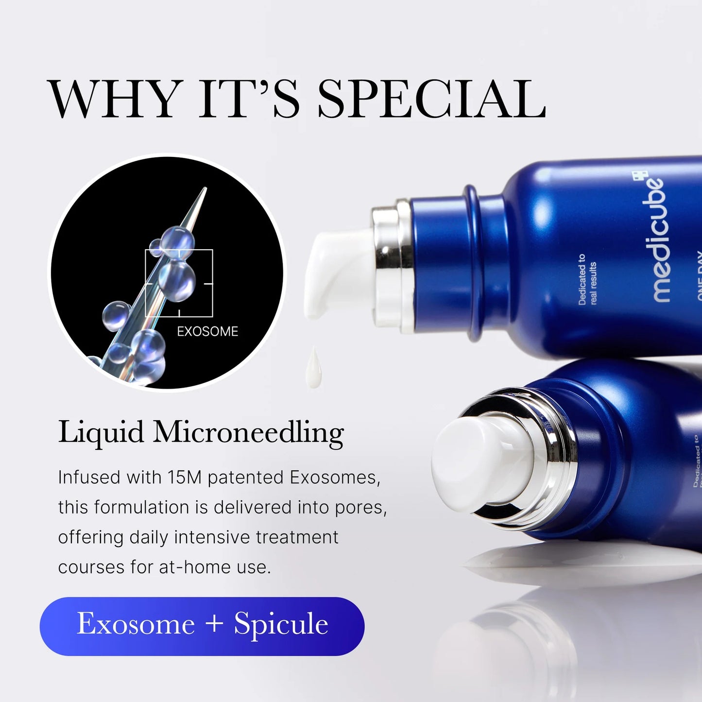 medicube Exosome Shot Zero 7,500 PPM Spicule Facial Serum | Liquid Skin Booster Serum | Exosome, AHA+BHA+PHA | Pore Care, Dead Skin Cells, Skin Texture | Korean Skincare, 1.01 fl.oz  2-Pack
