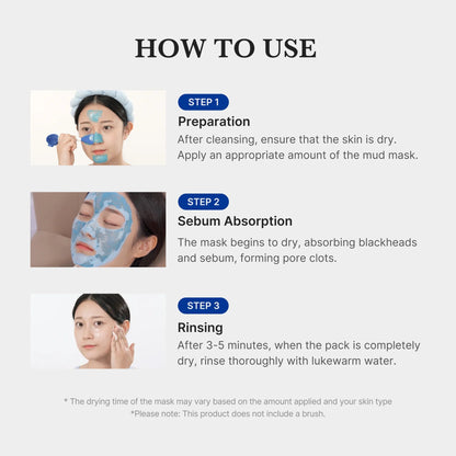 medicube Zero Pore Blackhead Mud Facial Mask - Skin Cooling & Pore Tightening - 3 Minute Quick Dry Formula with AHA, BHA, PHA, and Pore-Purifying Clay - Korean Mud Mask 3.52 oz 2-Pack